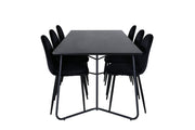 Venture Home Petra spisebord , Black Black Veneer+Polar Spisebordsstol , Black legs Black Velvet (ers√§tter 19902,888)_6