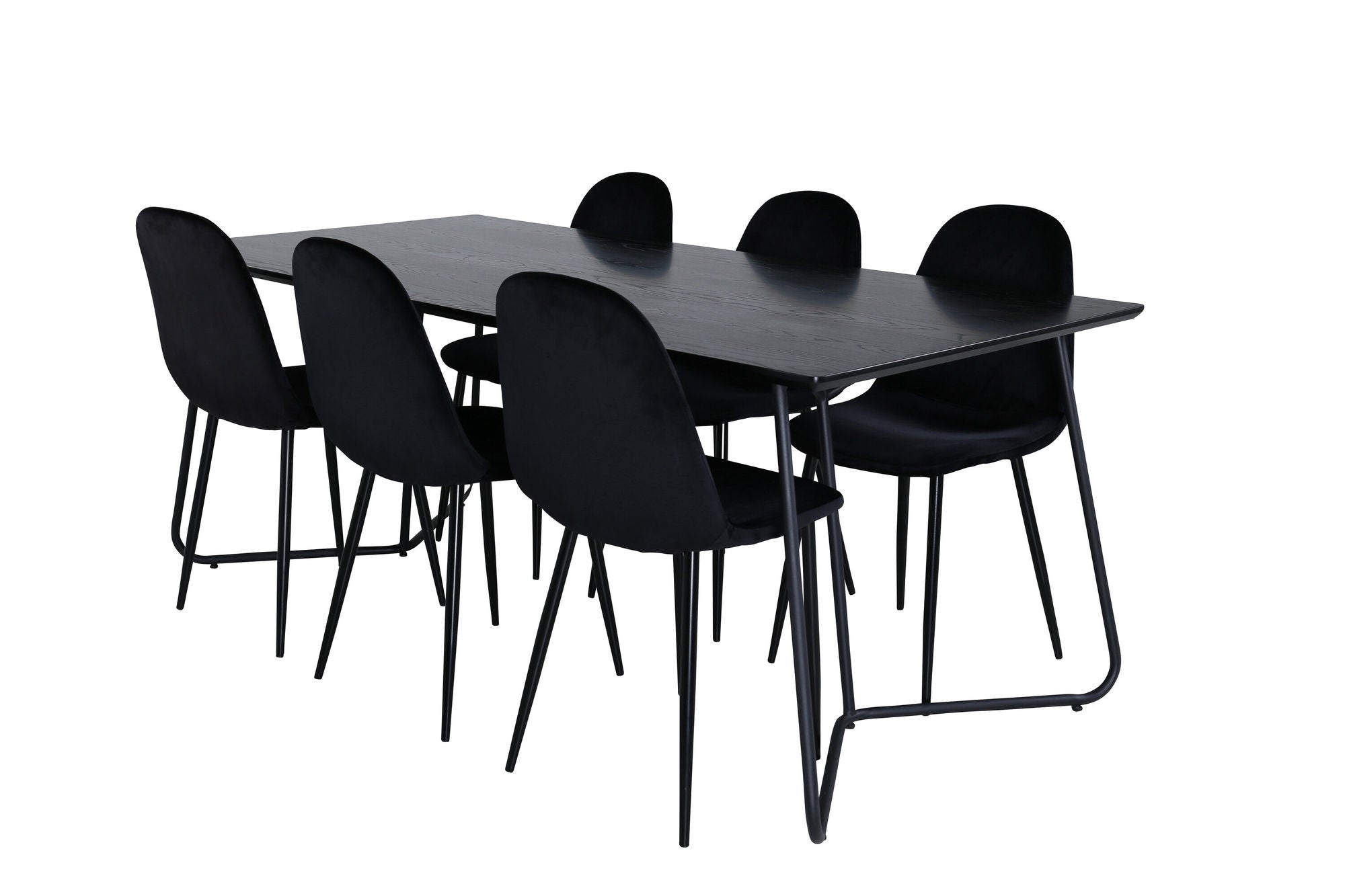 Venture Home Petra spisebord , Black Black Veneer+Polar Spisebordsstol , Black legs Black Velvet (ers√§tter 19902,888)_6