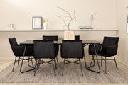 Venture Home Petra spisebord - Black / Black Veneer+Petra stol - Black / Black Velvet_6