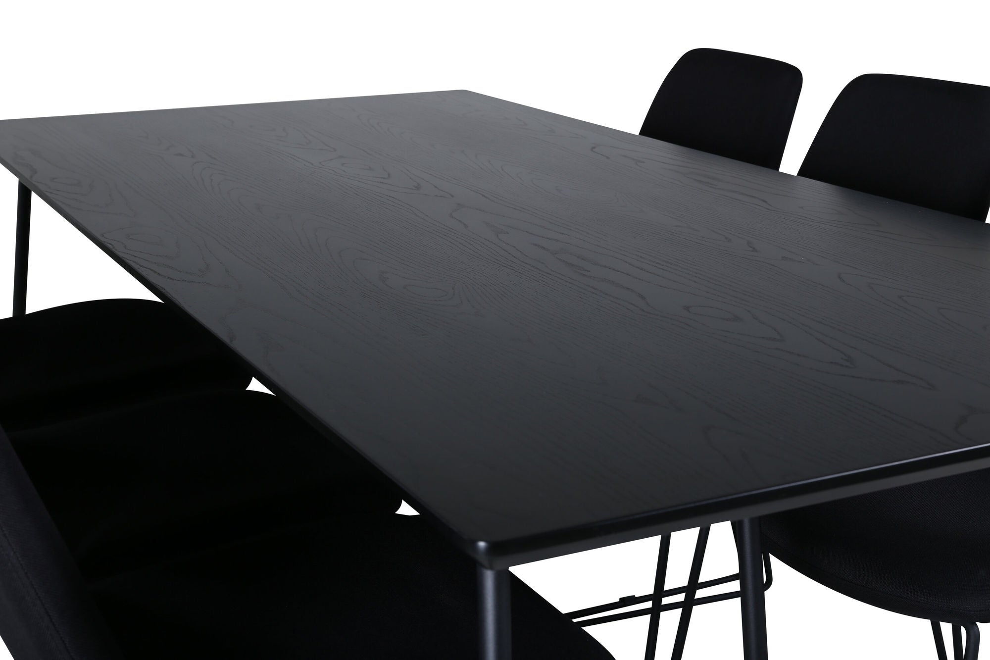 Venture Home Petra spisebord , Black Black Veneer+Muce Spisebordsstol , Black Legs , Black Fabric_6