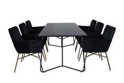Venture Home Petra spisebord , Black Black Veneer+Petra stol , Distressed Copper Black Velvet_6