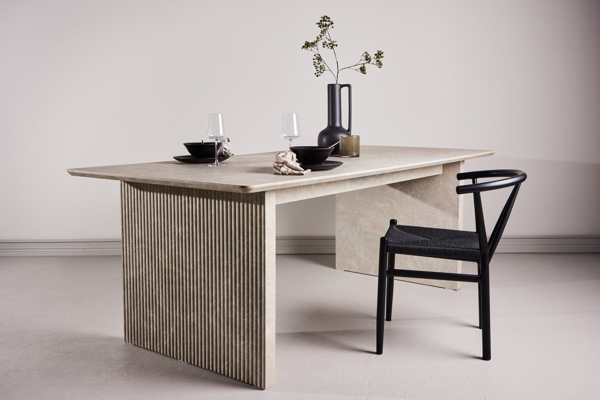 Venture Home Vail spisebord 100x200 cm - Beige Marblelook /