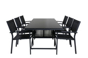 Venture Home Dallas spisebord+Copacabana Stacking stol - Black/Black_6
