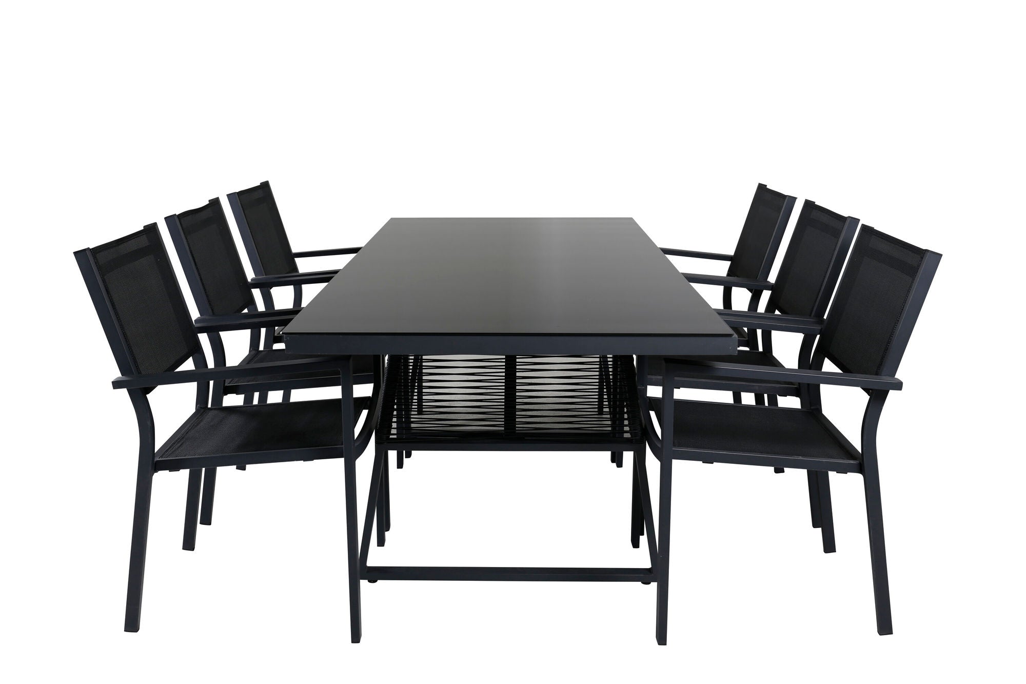 Venture Home Dallas spisebord+Copacabana Stacking stol - Black/Black_6