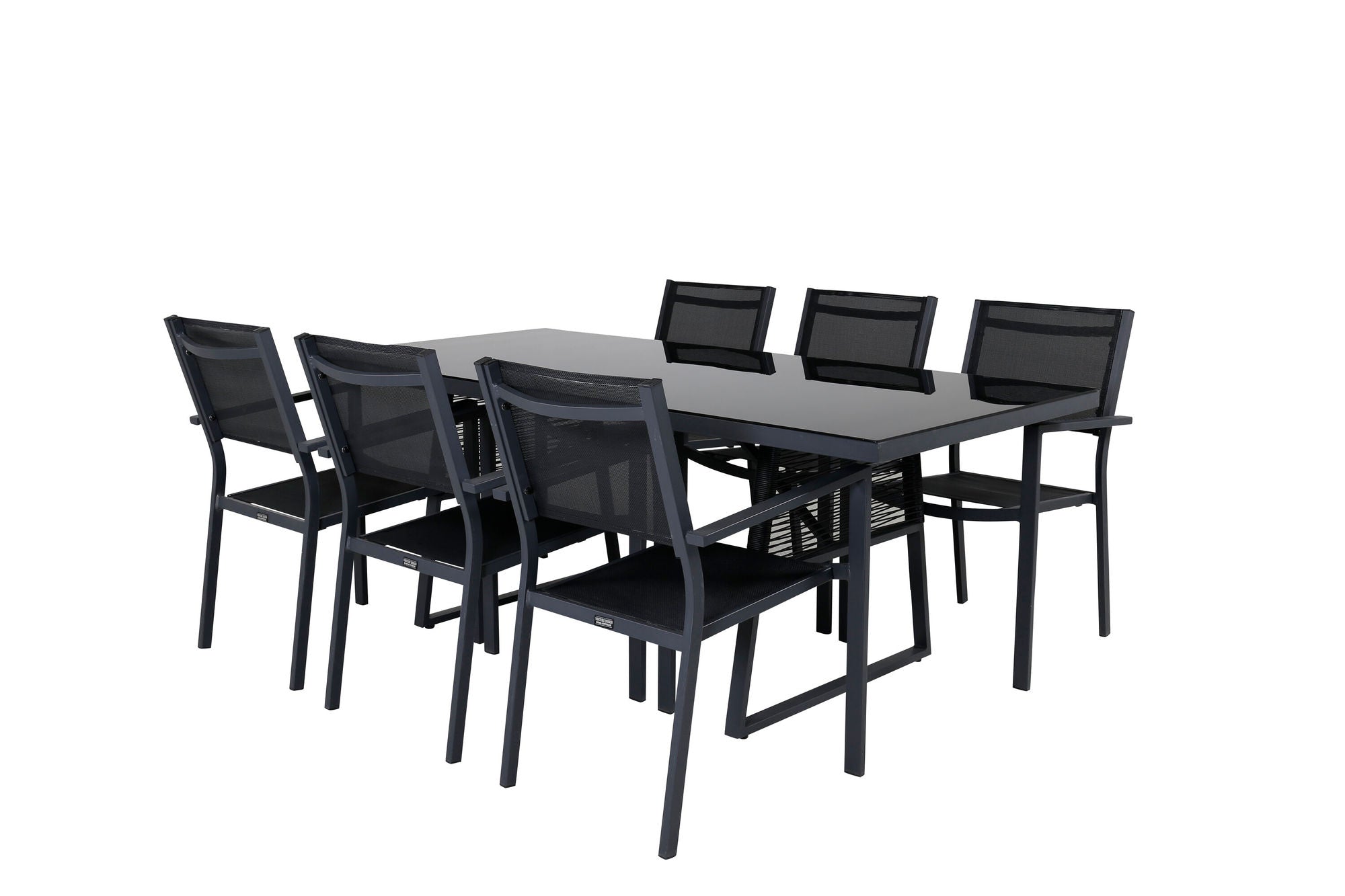 Venture Home Dallas spisebord+Copacabana Stacking stol - Black/Black_6