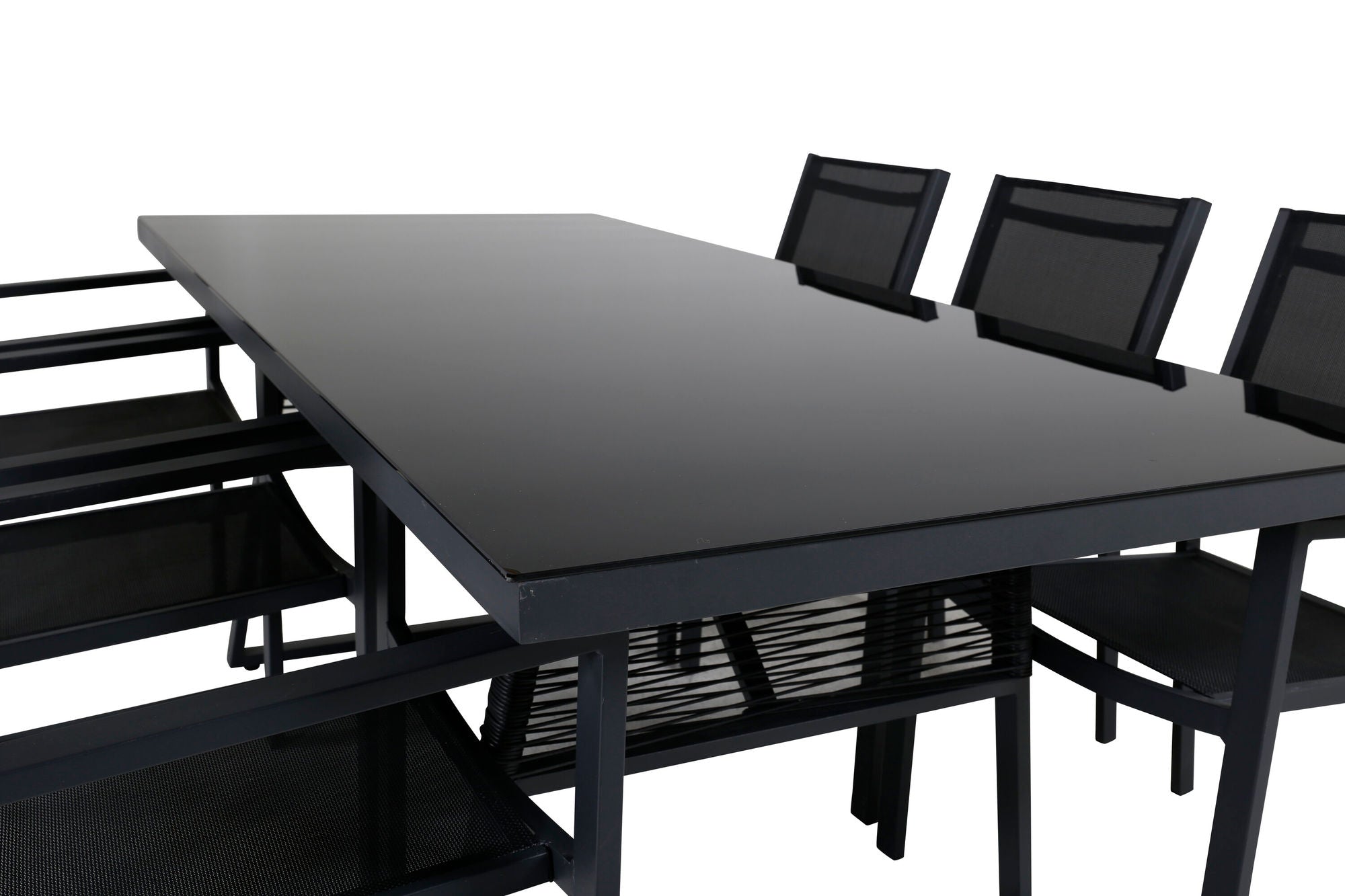 Venture Home Dallas spisebord+Copacabana Stacking stol - Black/Black_6