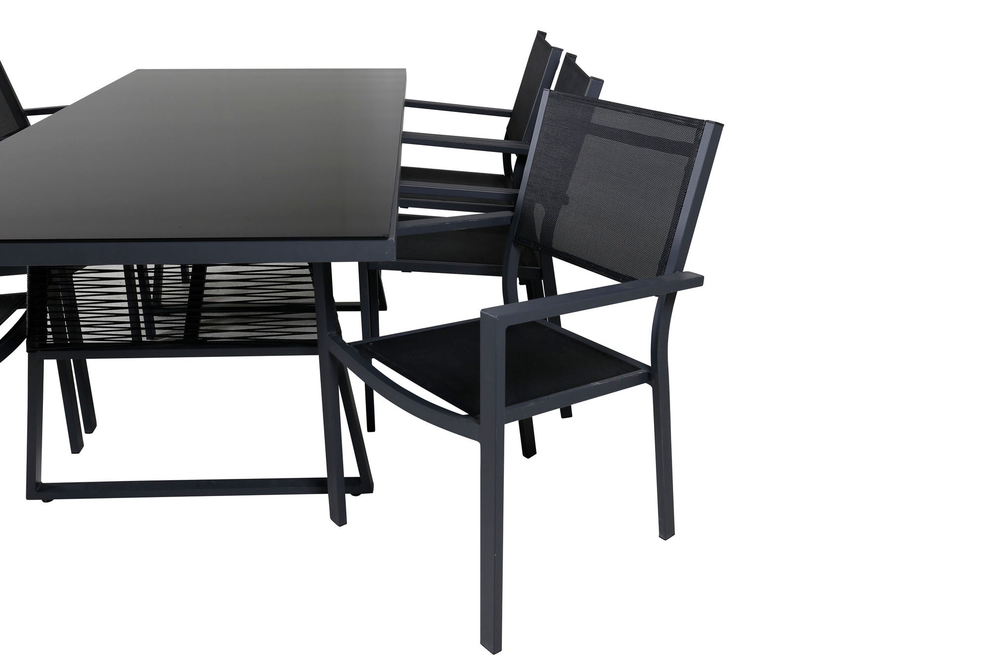Venture Home Dallas spisebord+Copacabana Stacking stol - Black/Black_6