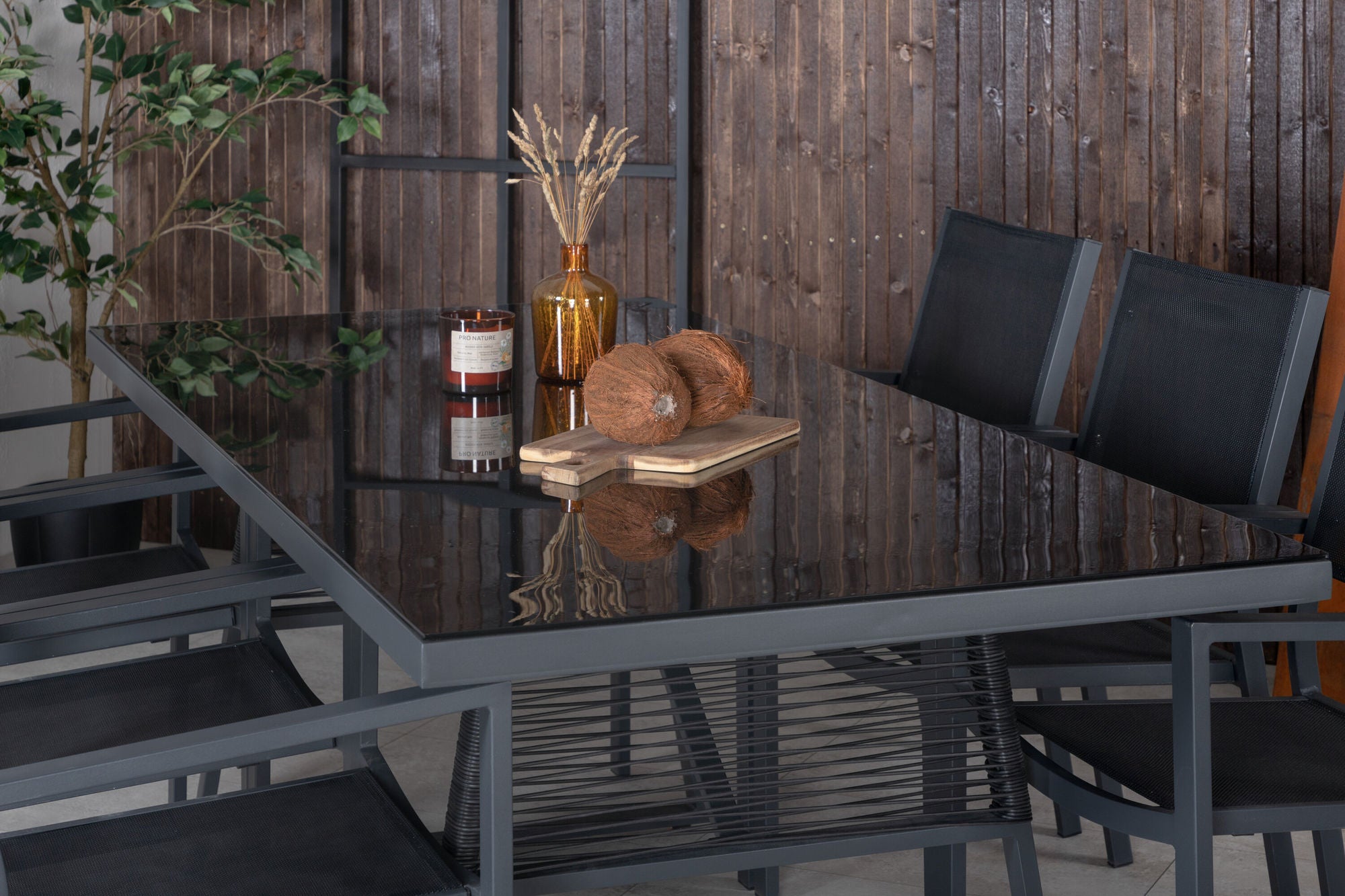 Venture Home Dallas spisebord+Copacabana Stacking stol - Black/Black_6