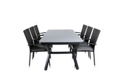 Venture Home Virya spisebord - Black Alu / Grey Glass - big bord+Anna stol - Black_6