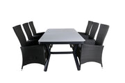 Venture Home Virya spisebord - Black Alu / Grey Glass - big bord+Padova stol (Recliner) - Black/Grey_6