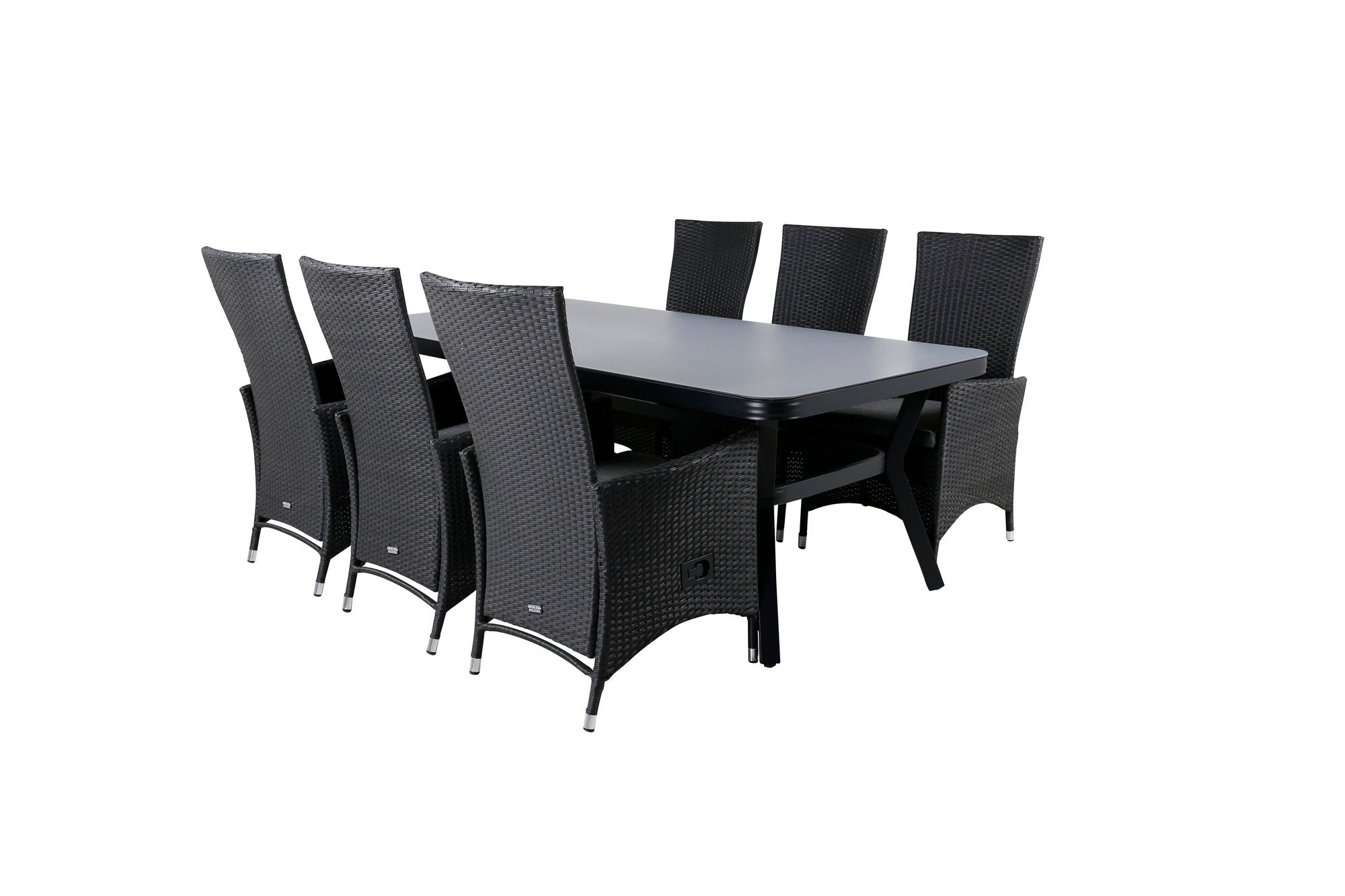 Venture Home Virya spisebord - Black Alu / Grey Glass - big bord+Padova stol (Recliner) - Black/Grey_6