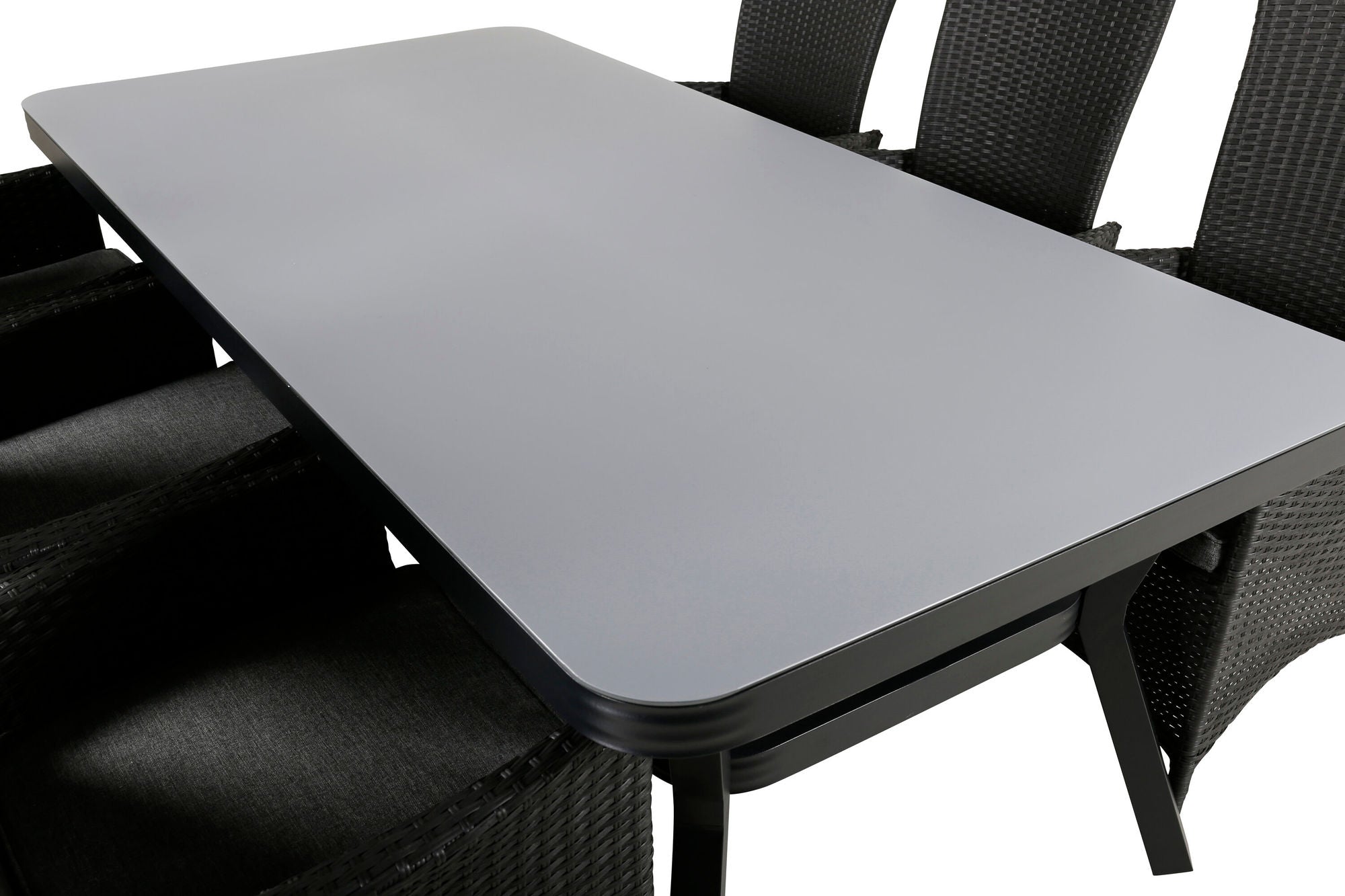 Venture Home Virya spisebord - Black Alu / Grey Glass - big bord+Padova stol (Recliner) - Black/Grey_6