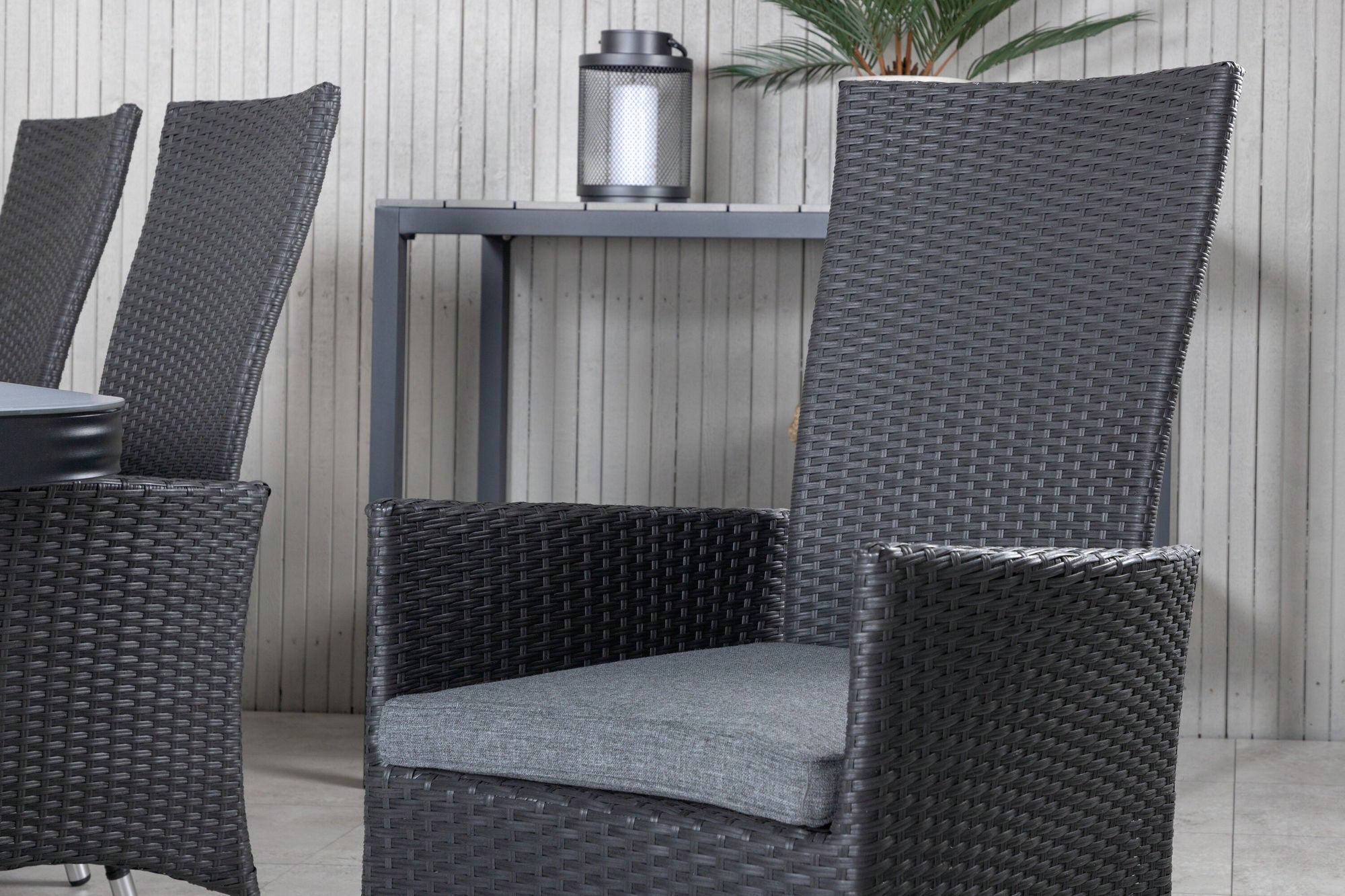 Venture Home Virya spisebord - Black Alu / Grey Glass - big bord+Padova stol (Recliner) - Black/Grey_6