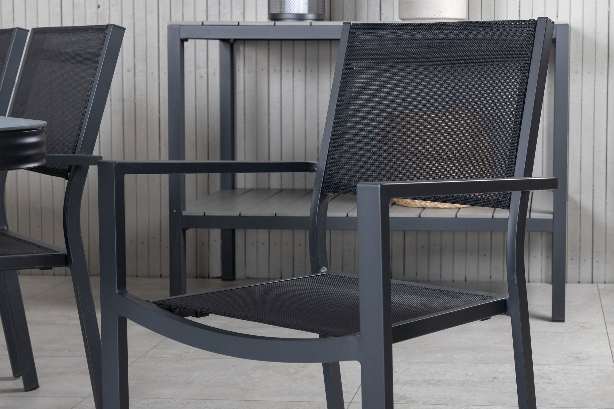 Venture Home Virya spisebord - Black Alu / Grey Glass - big bord+Copacabana Stacking stol - Black/Black_6