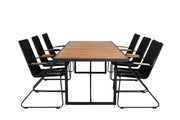 Venture Home Khung spisebord - Black Steel / Acacia (teklook) - 200*100cm+Bois Armchair - Black Alu / Black Rope / Acacia_6