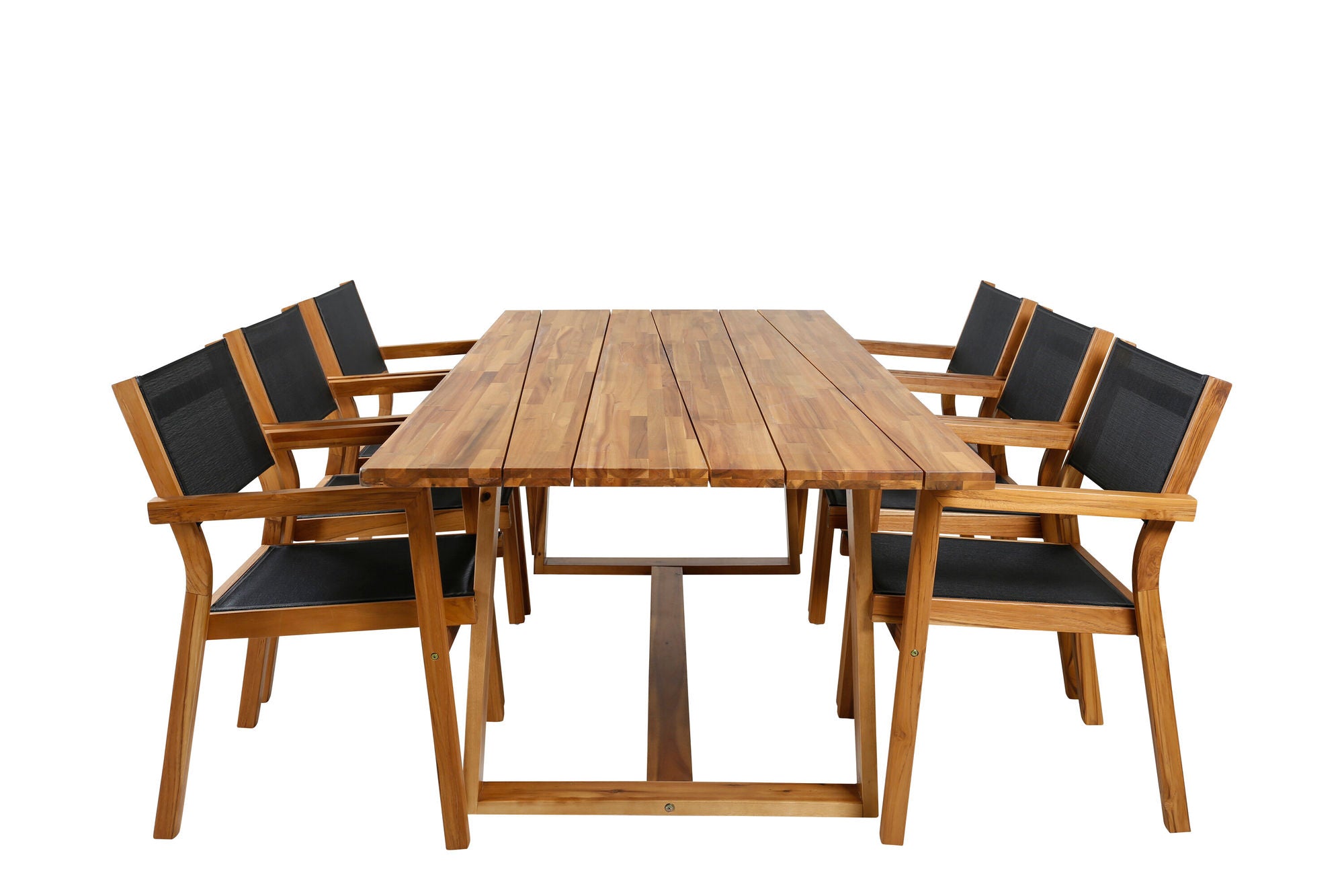 Venture Home Plankton - spisebord acacia - 220*100+Venice Stackingchair - Teak / Black textilene_6
