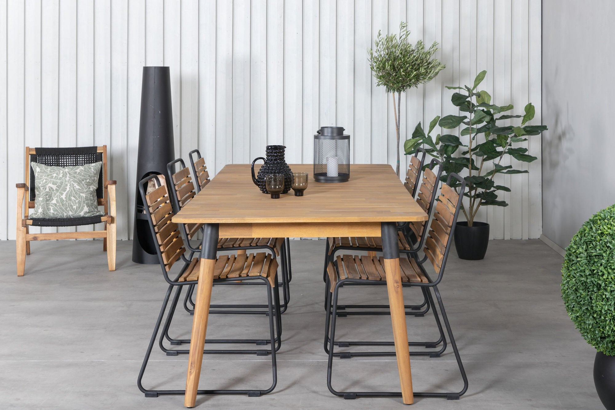 Venture Home Julian spisebord - Acasia - 210*100cm+Bois Spisebordsstol - Black Alu / Acacia_6