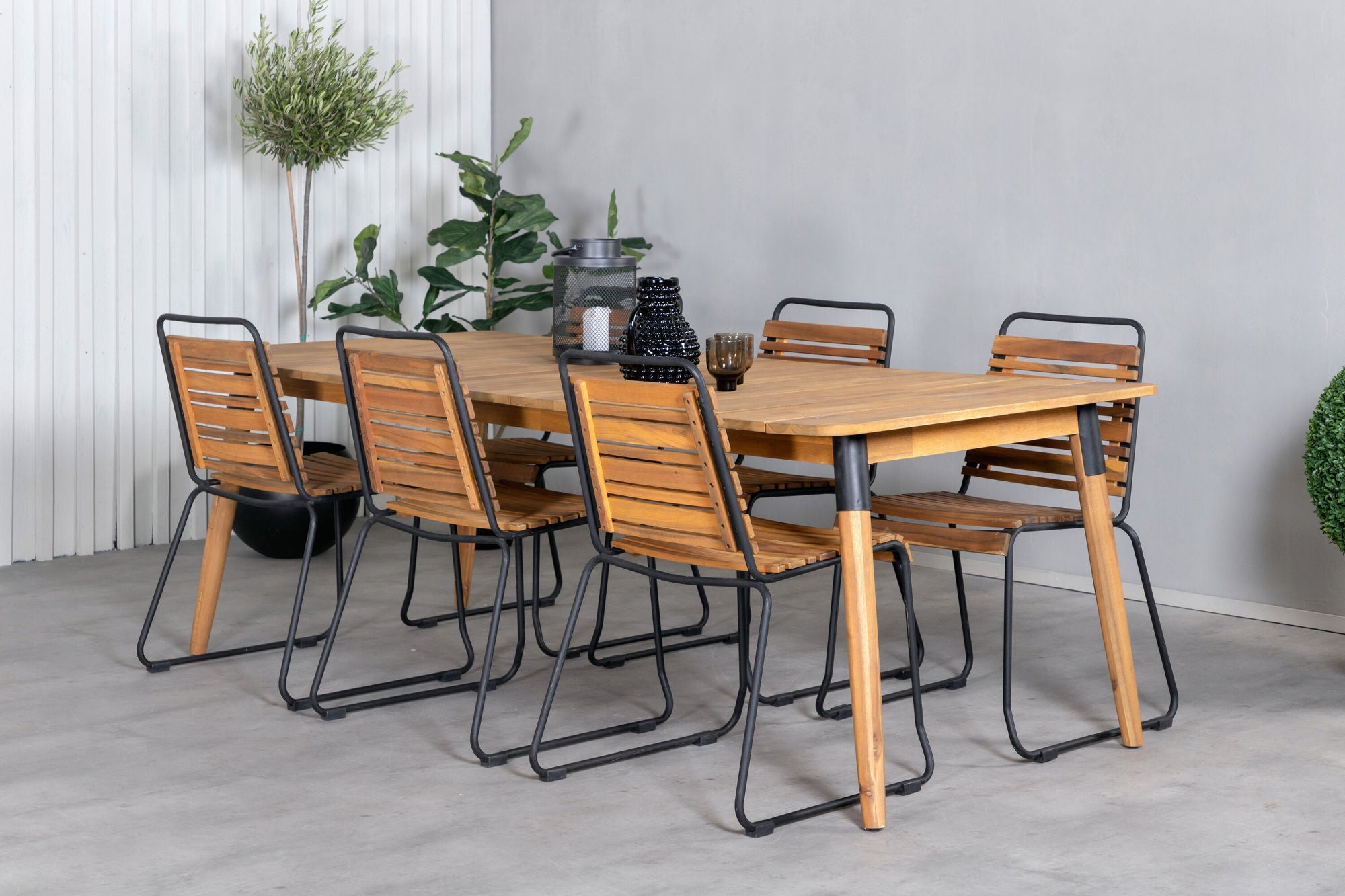 Venture Home Julian spisebord - Acasia - 210*100cm+Bois Spisebordsstol - Black Alu / Acacia_6