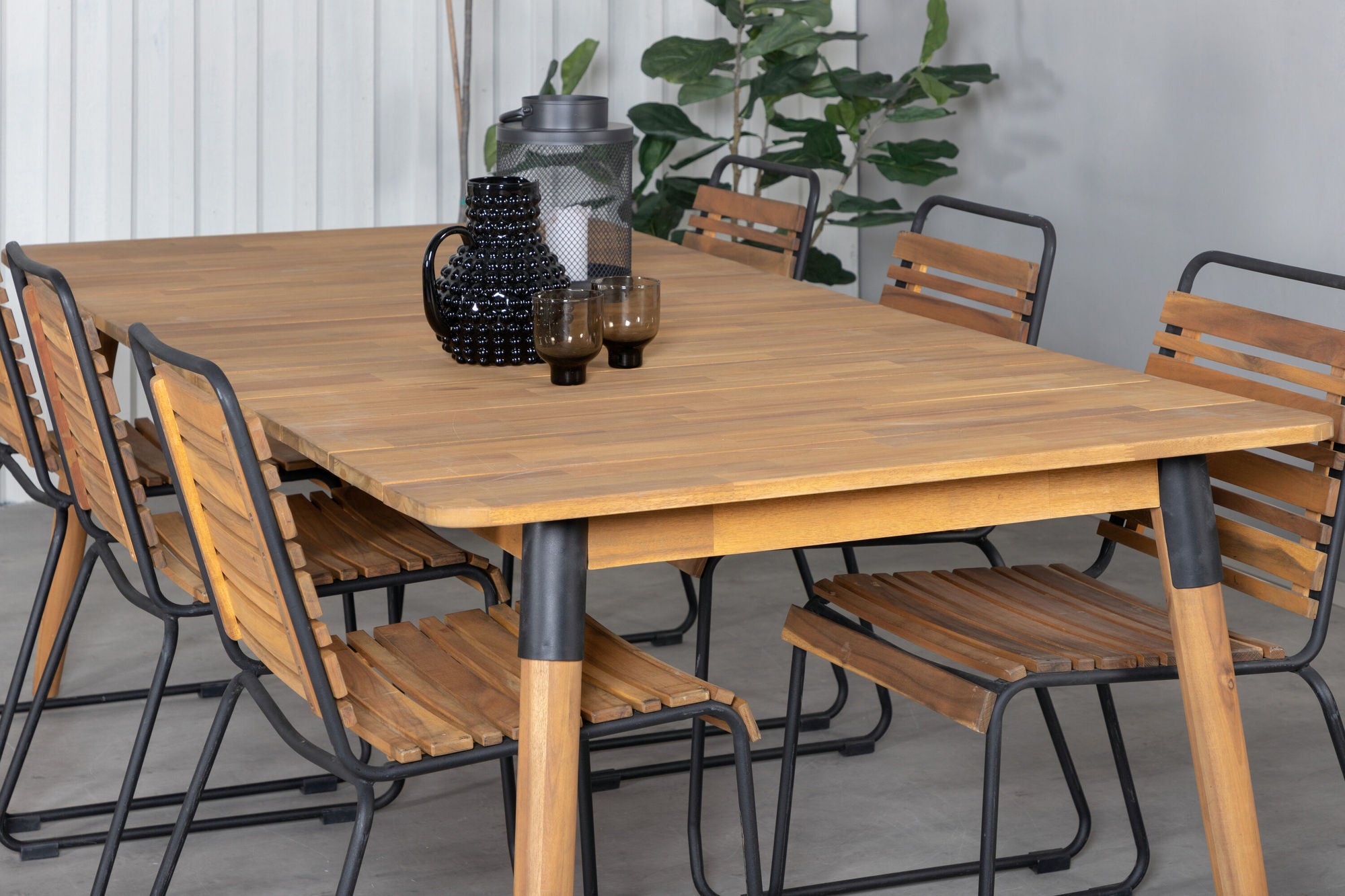 Venture Home Julian spisebord - Acasia - 210*100cm+Bois Spisebordsstol - Black Alu / Acacia_6