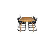 Venture Home Julian spisebord - Acasia - 210*100cm+Lindos Stacking stol - Black Alu / Black Rope_6