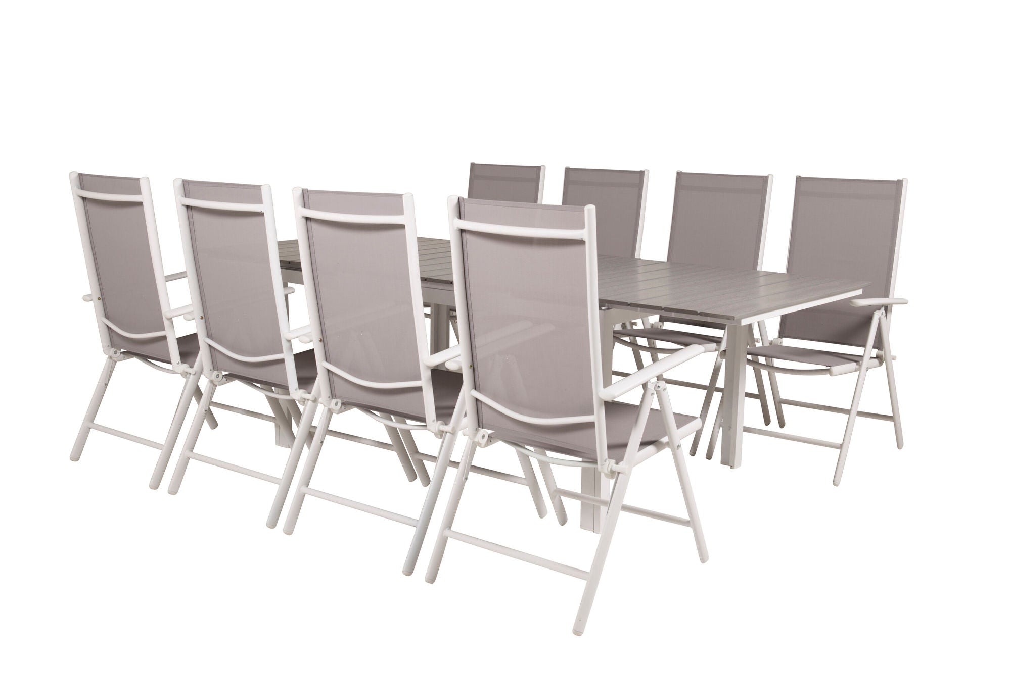 Venture Home Levels bord 160/240 - White/Grey - Break 5:pos stol - White/Grey 8