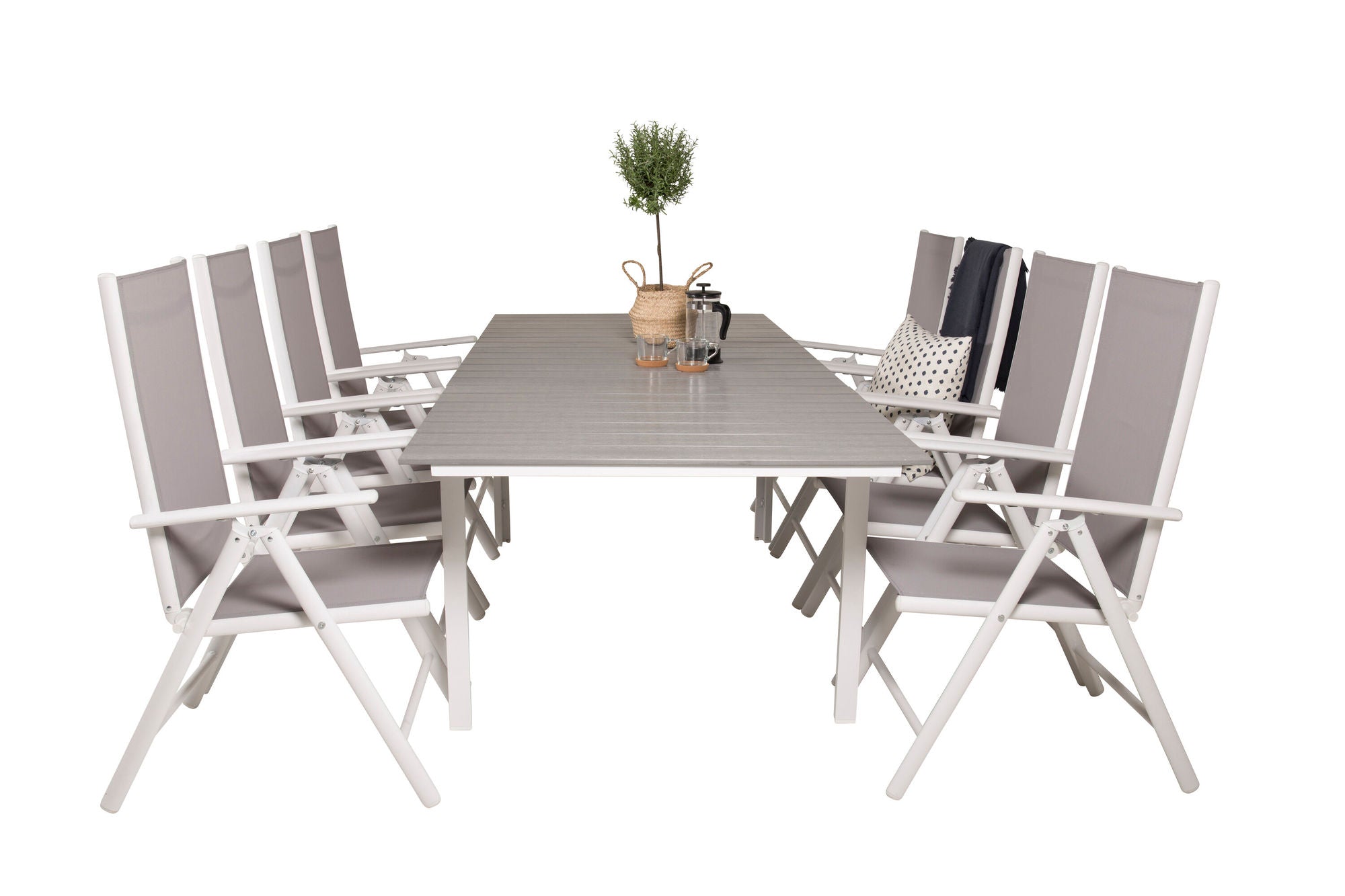 Venture Home Levels bord 160/240 - White/Grey - Break 5:pos stol - White/Grey 8