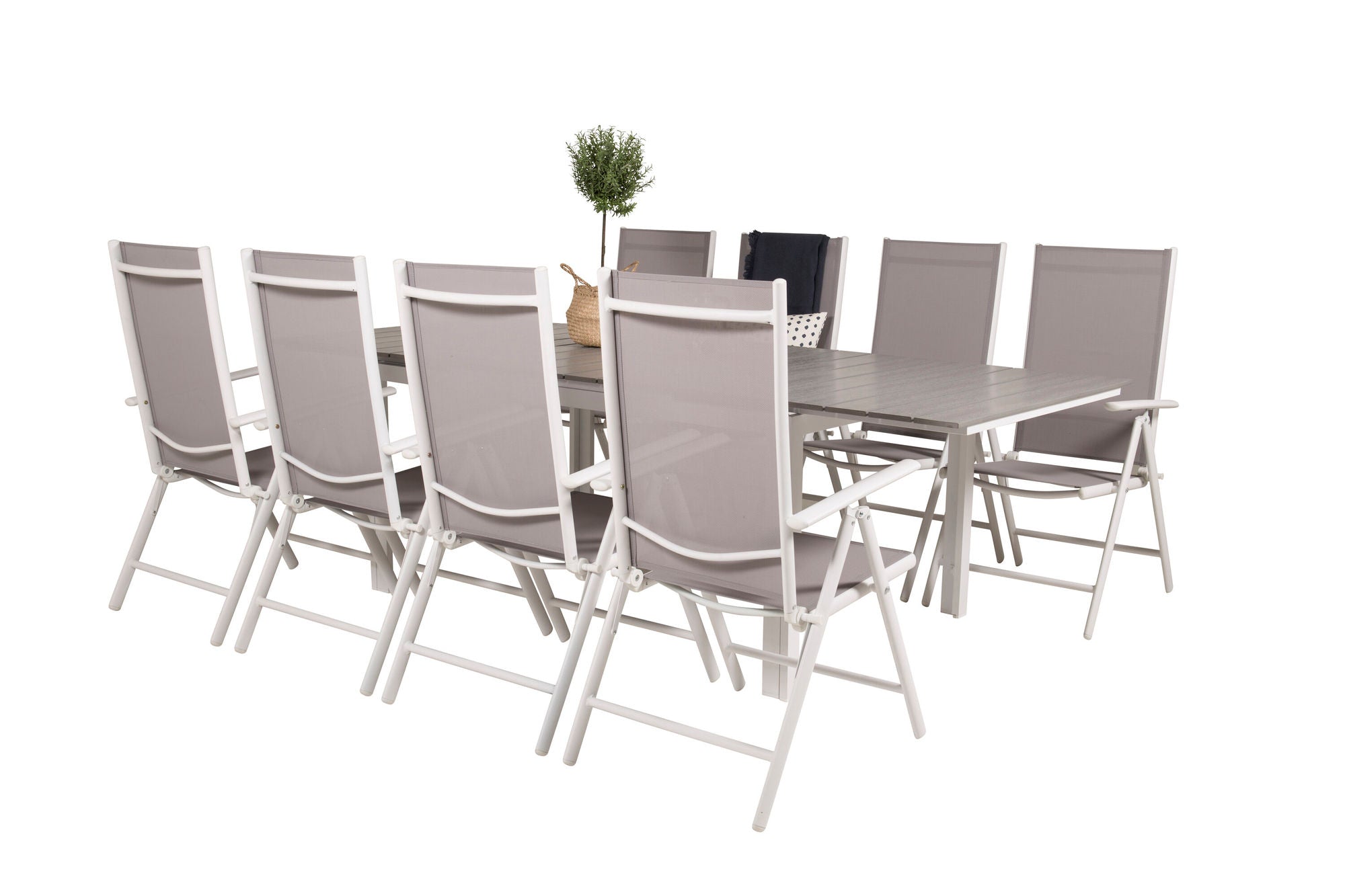 Venture Home Levels bord 160/240 - White/Grey - Break 5:pos stol - White/Grey 8