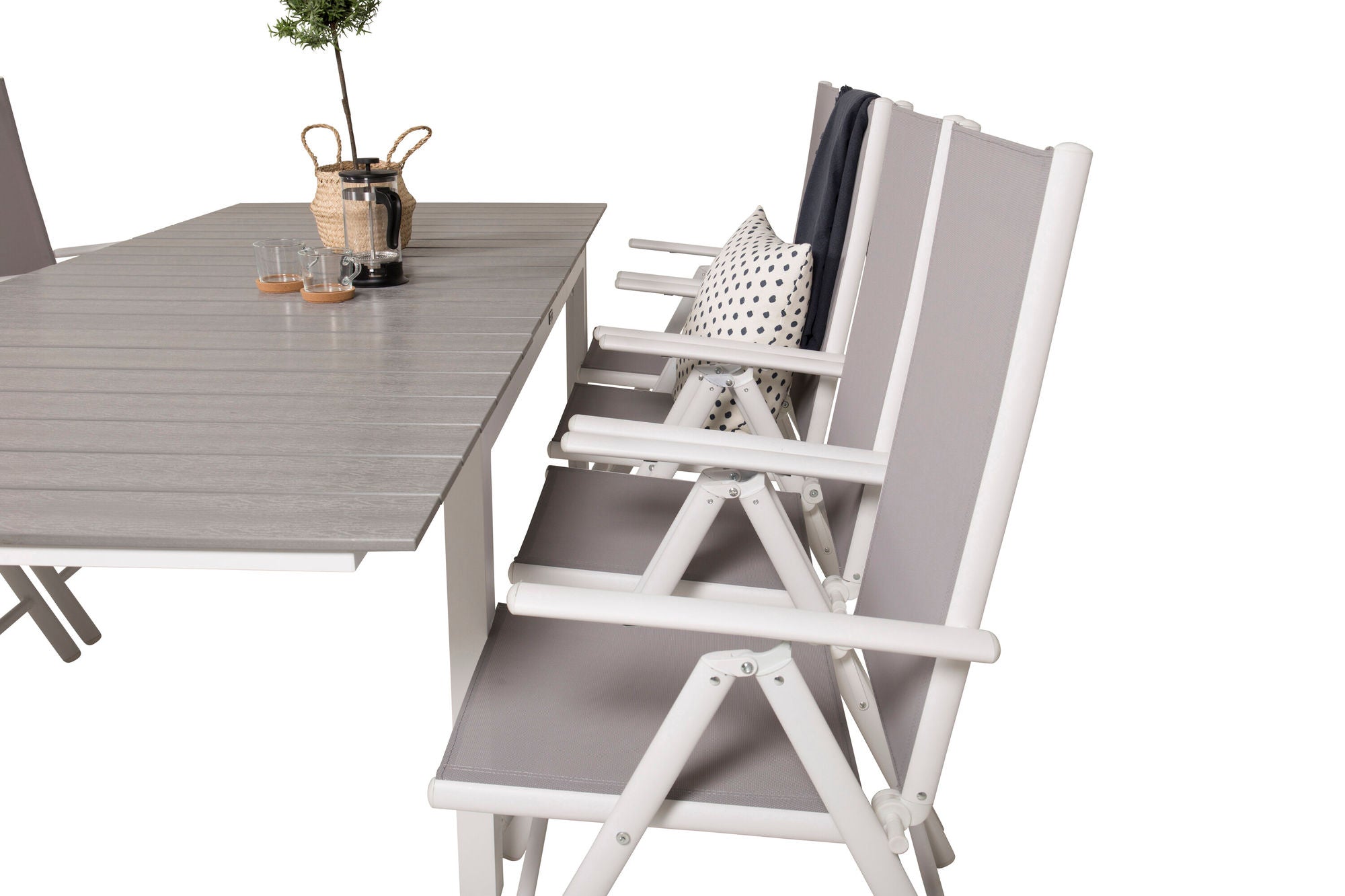 Venture Home Levels bord 160/240 - White/Grey - Break 5:pos stol - White/Grey 8
