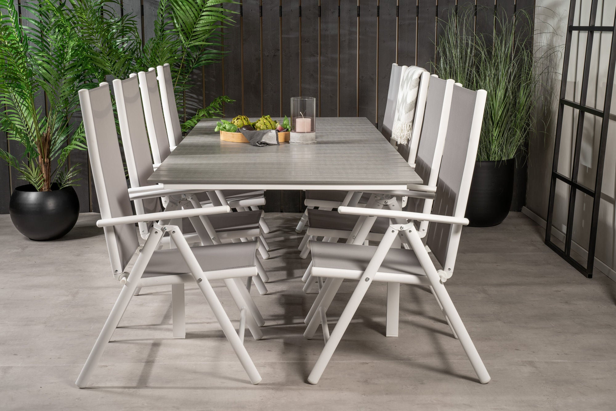 Venture Home Levels bord 160/240 - White/Grey - Break 5:pos stol - White/Grey 8
