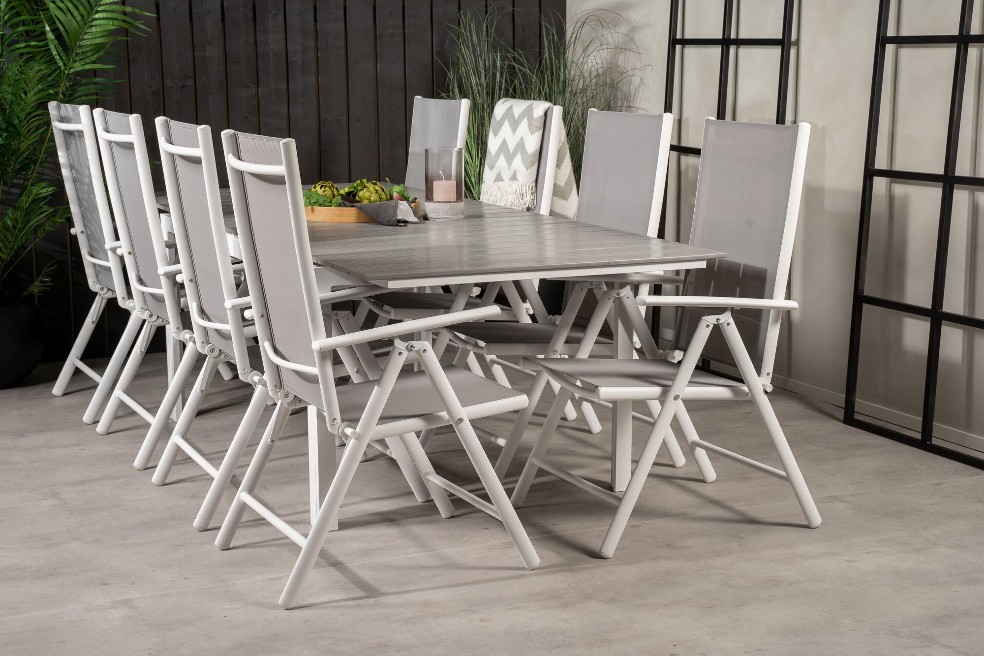 Venture Home Levels bord 160/240 - White/Grey - Break 5:pos stol - White/Grey 8