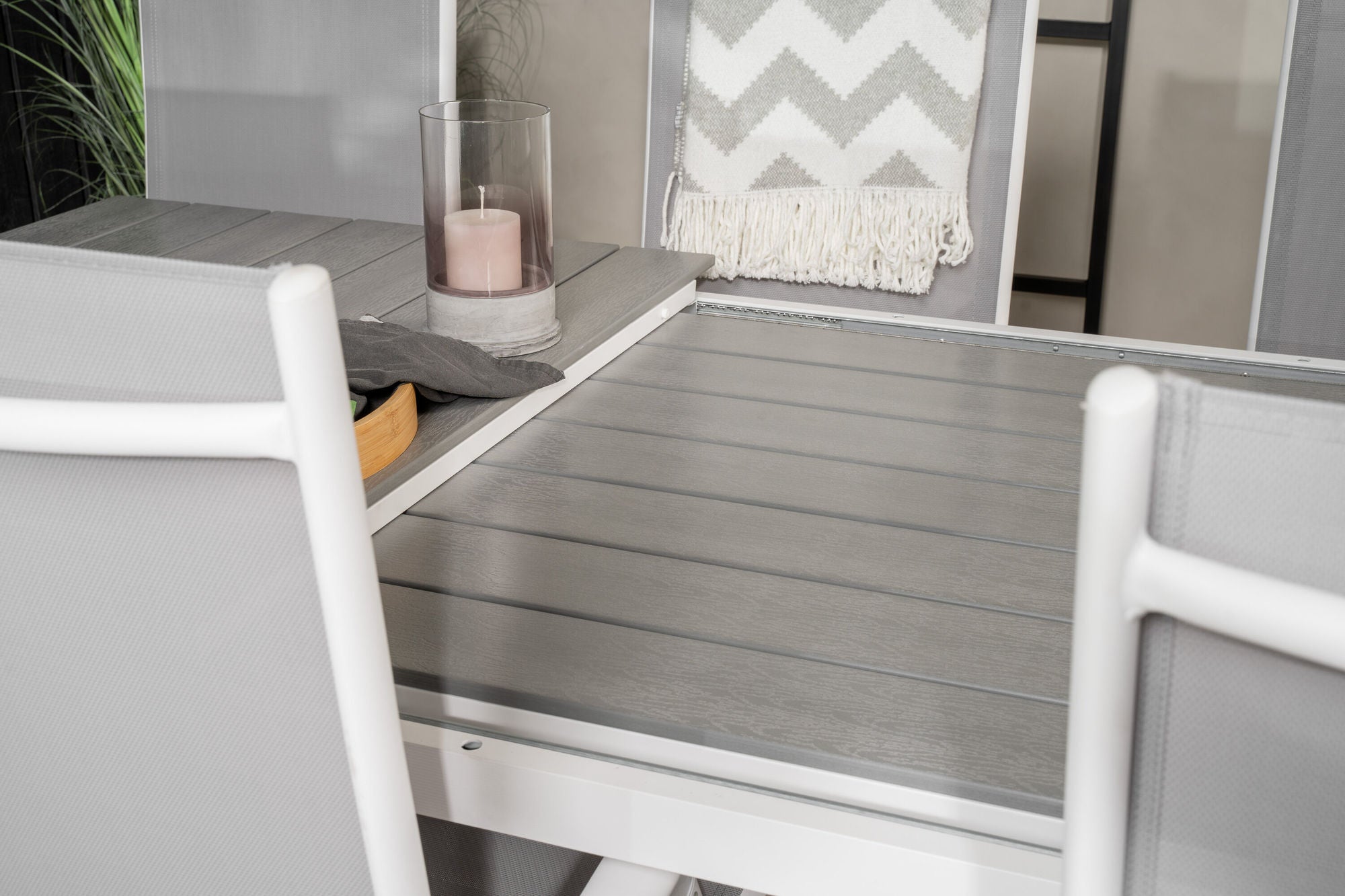 Venture Home Levels bord 160/240 - White/Grey - Break 5:pos stol - White/Grey 8