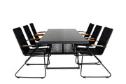 Venture Home Dallas spisebord+Bois Armchair - Black Alu / Black Rope / Acacia_6