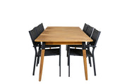 Venture Home Julian spisebord - Acasia - 210*100cm+Copacabana Stacking stol - Black/Black_6
