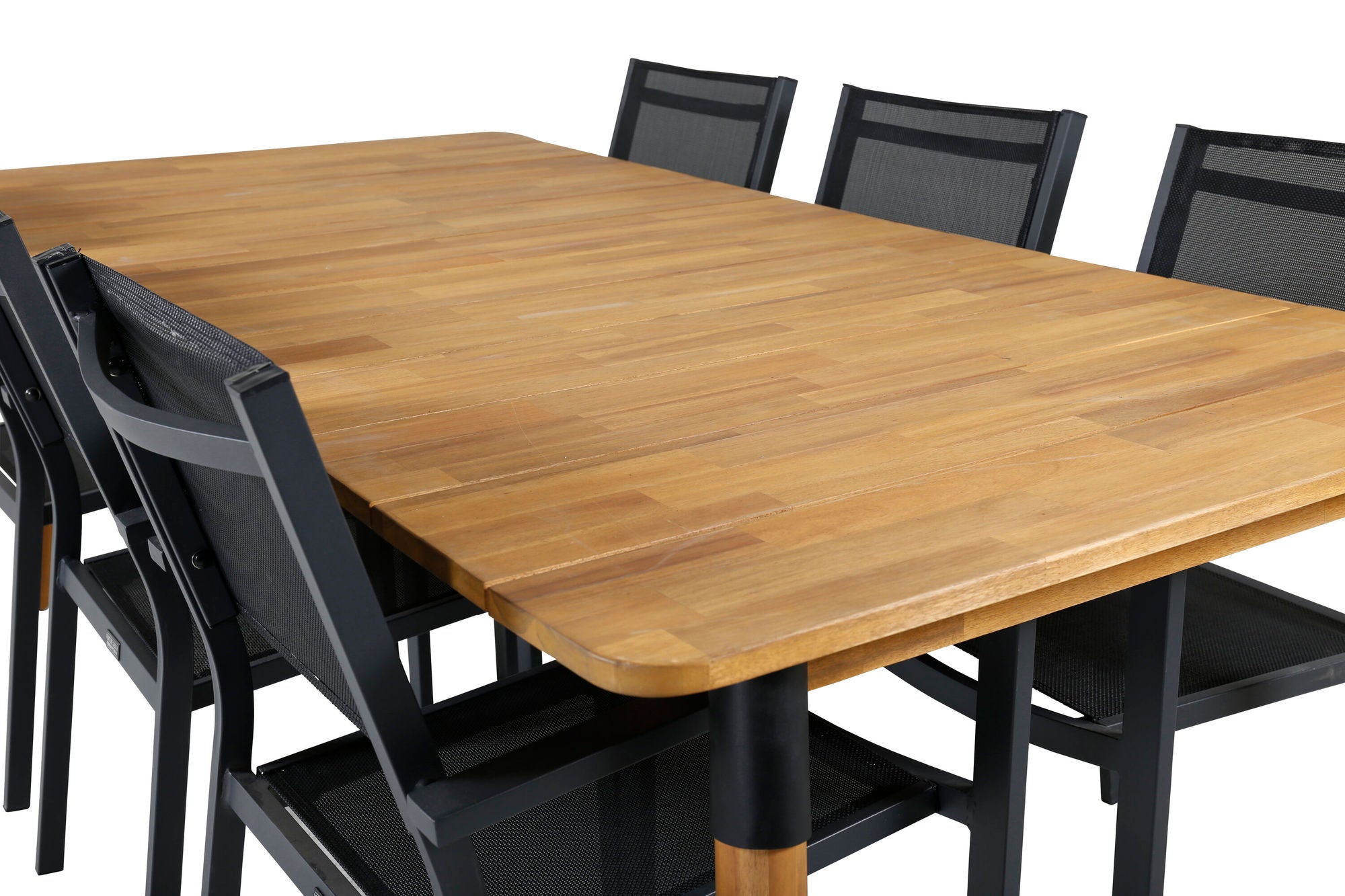 Venture Home Julian spisebord - Acasia - 210*100cm+Copacabana Stacking stol - Black/Black_6