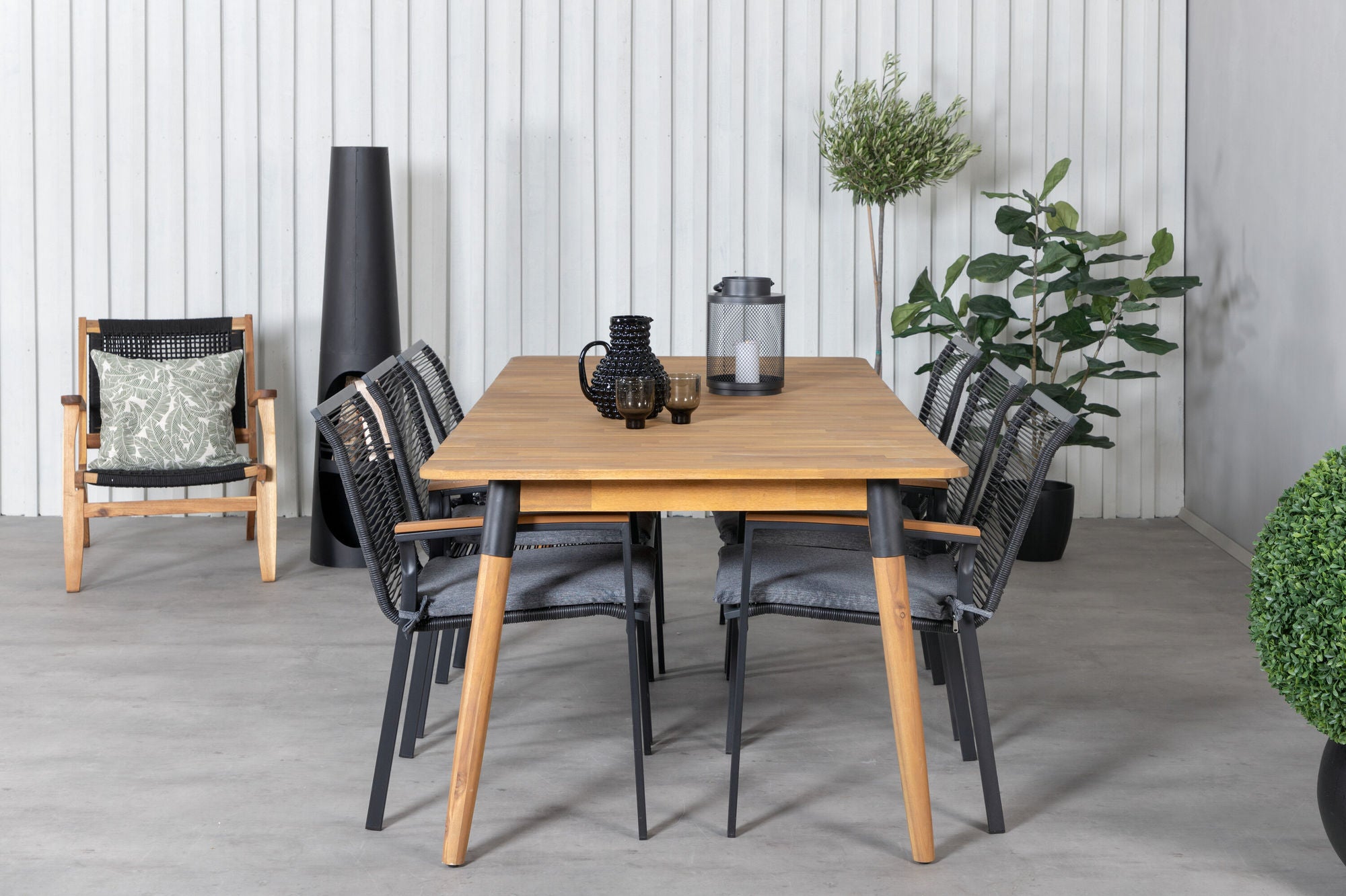 Venture Home Julian spisebord - Acasia - 210*100cm+Dallas Spisebordsstol_6