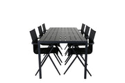 Venture Home Break bord 205*90 - Black/Black+Alina Spisebordsstol - Black Alu / Black Textilene_6