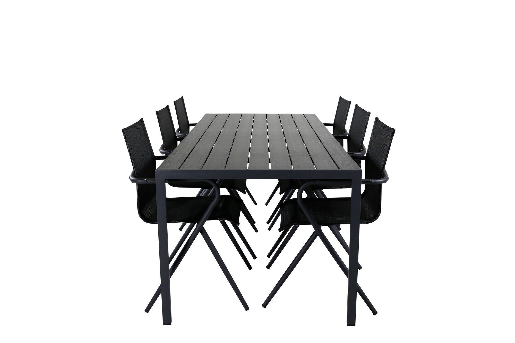 Venture Home Break bord 205*90 - Black/Black+Alina Spisebordsstol - Black Alu / Black Textilene_6