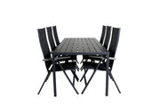 Venture Home Break bord 205*90 - Black/Black+Albany Light 5-pos - black / Black textilene and grey teak_6