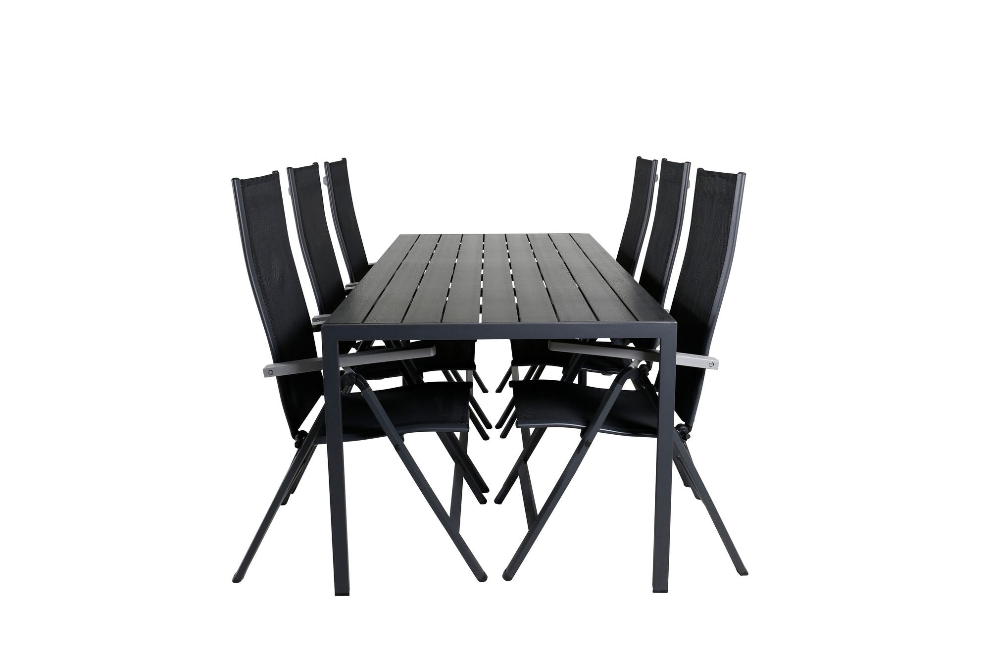 Venture Home Break bord 205*90 - Black/Black+Albany Light 5-pos - black / Black textilene and grey teak_6