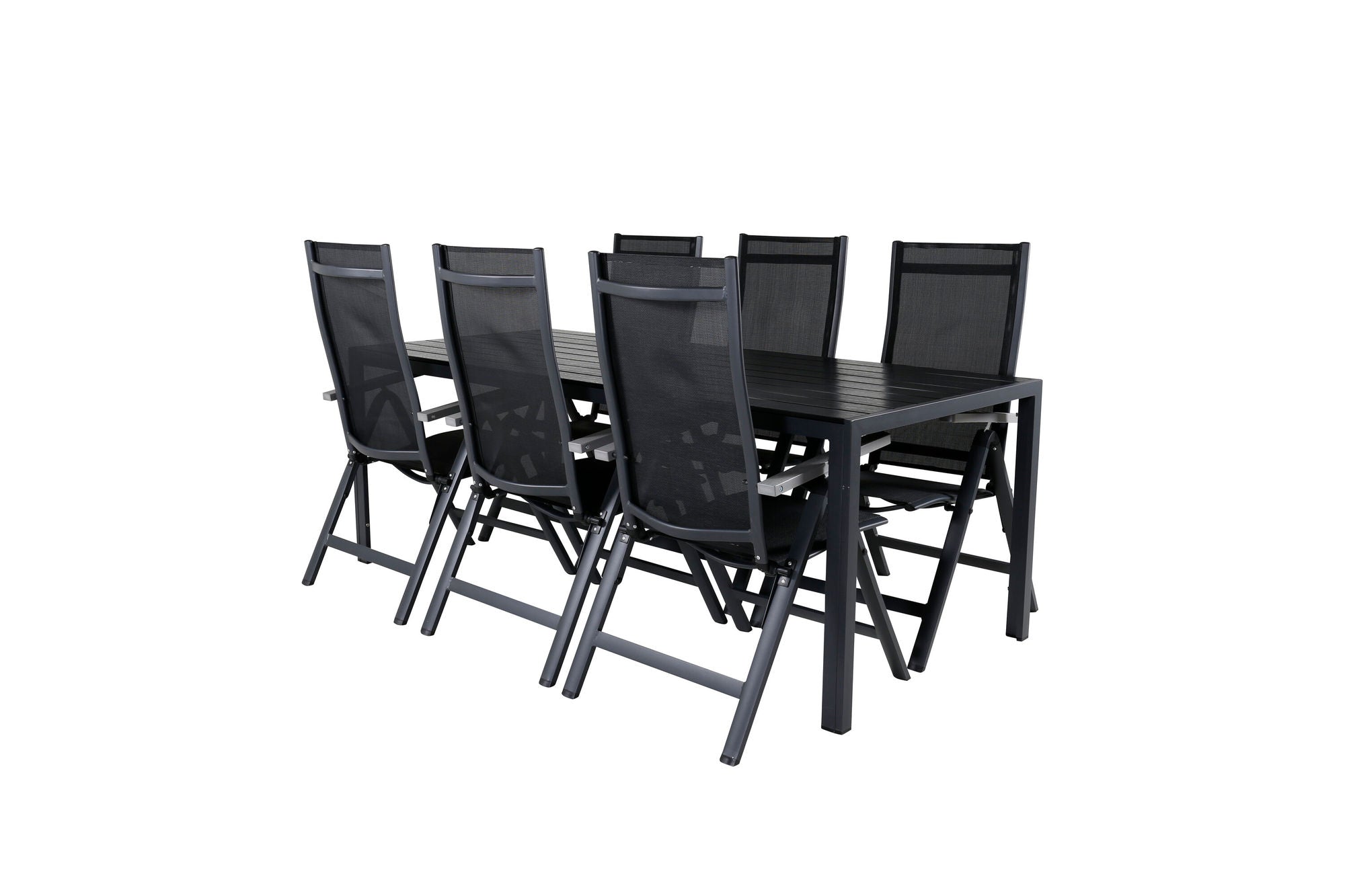 Venture Home Break bord 205*90 - Black/Black+Albany Light 5-pos - black / Black textilene and grey teak_6