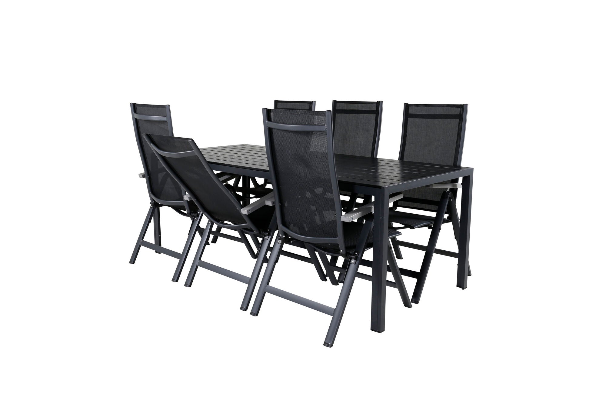 Venture Home Break bord 205*90 - Black/Black+Albany Light 5-pos - black / Black textilene and grey teak_6