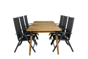 Venture Home Julian spisebord - Acasia - 210*100cm+Break 5:pos stol - Black/Black_6