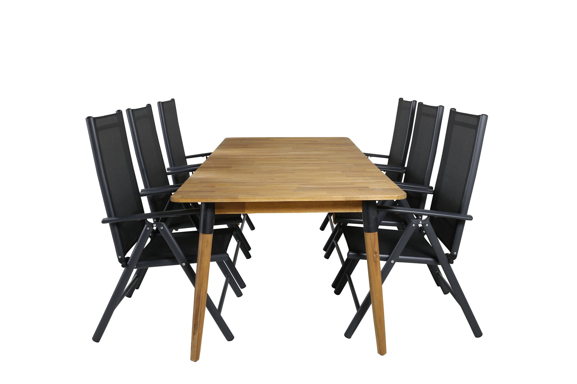 Venture Home Julian spisebord - Acasia - 210*100cm+Break 5:pos stol - Black/Black_6