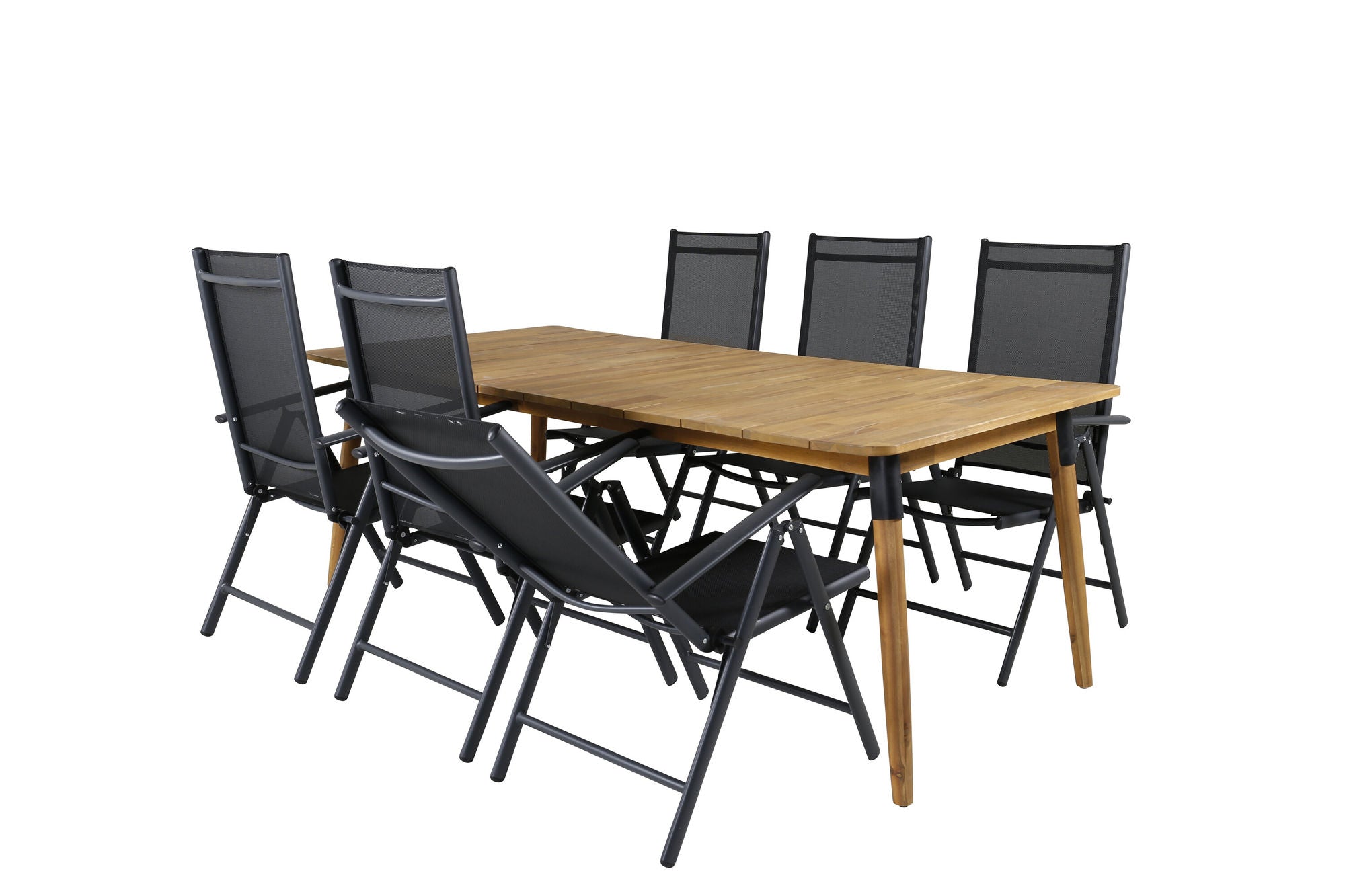 Venture Home Julian spisebord - Acasia - 210*100cm+Break 5:pos stol - Black/Black_6