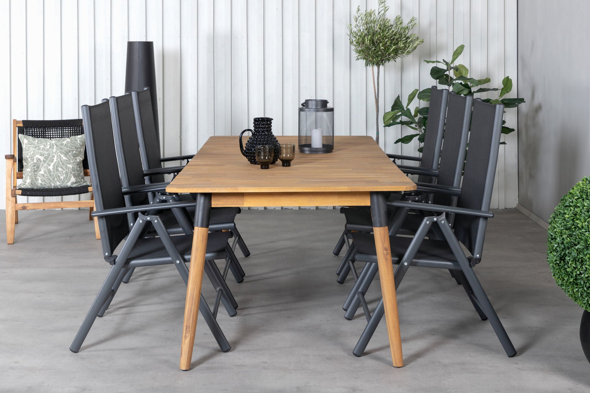 Venture Home Julian spisebord - Acasia - 210*100cm+Break 5:pos stol - Black/Black_6