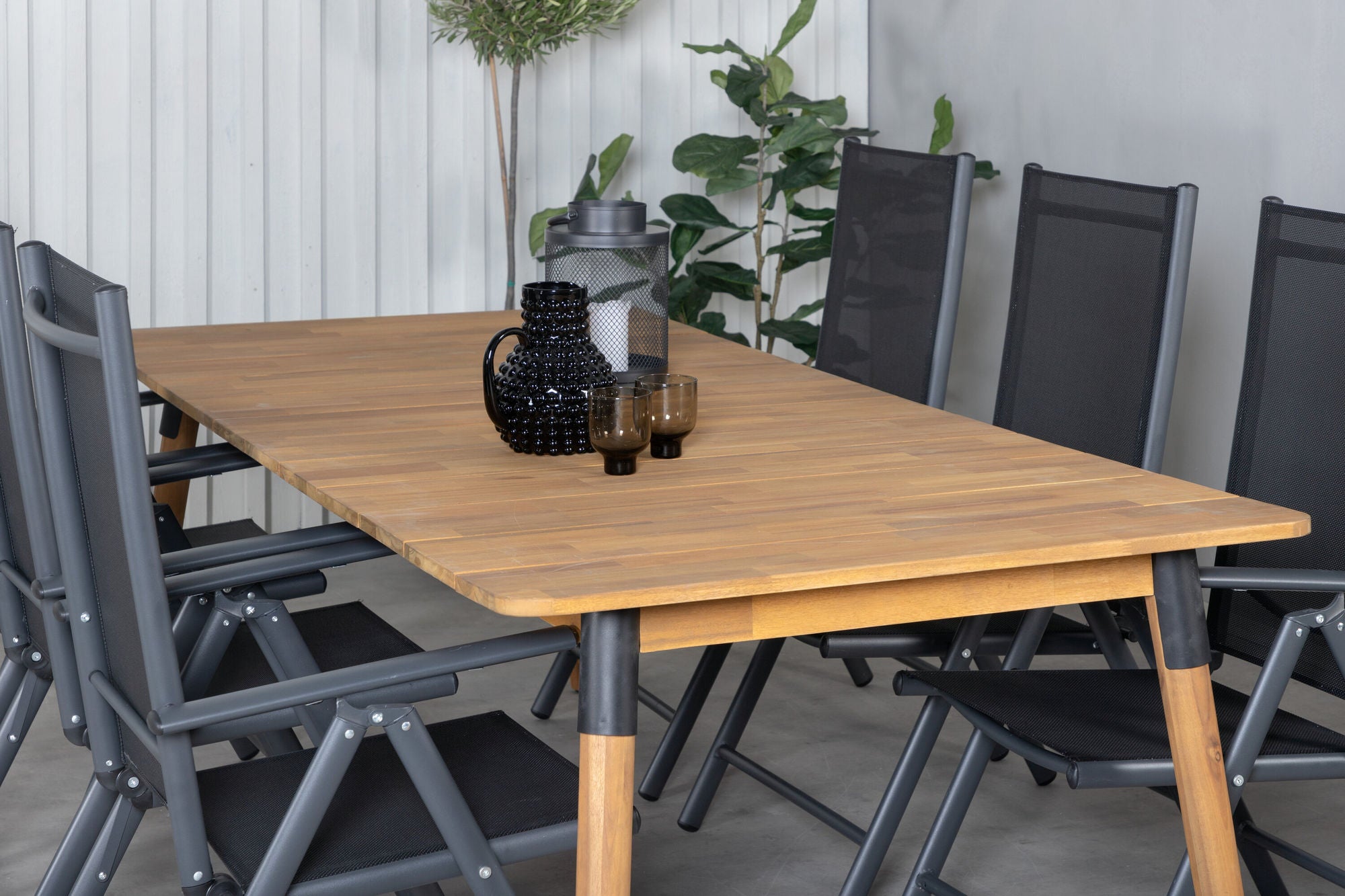 Venture Home Julian spisebord - Acasia - 210*100cm+Break 5:pos stol - Black/Black_6