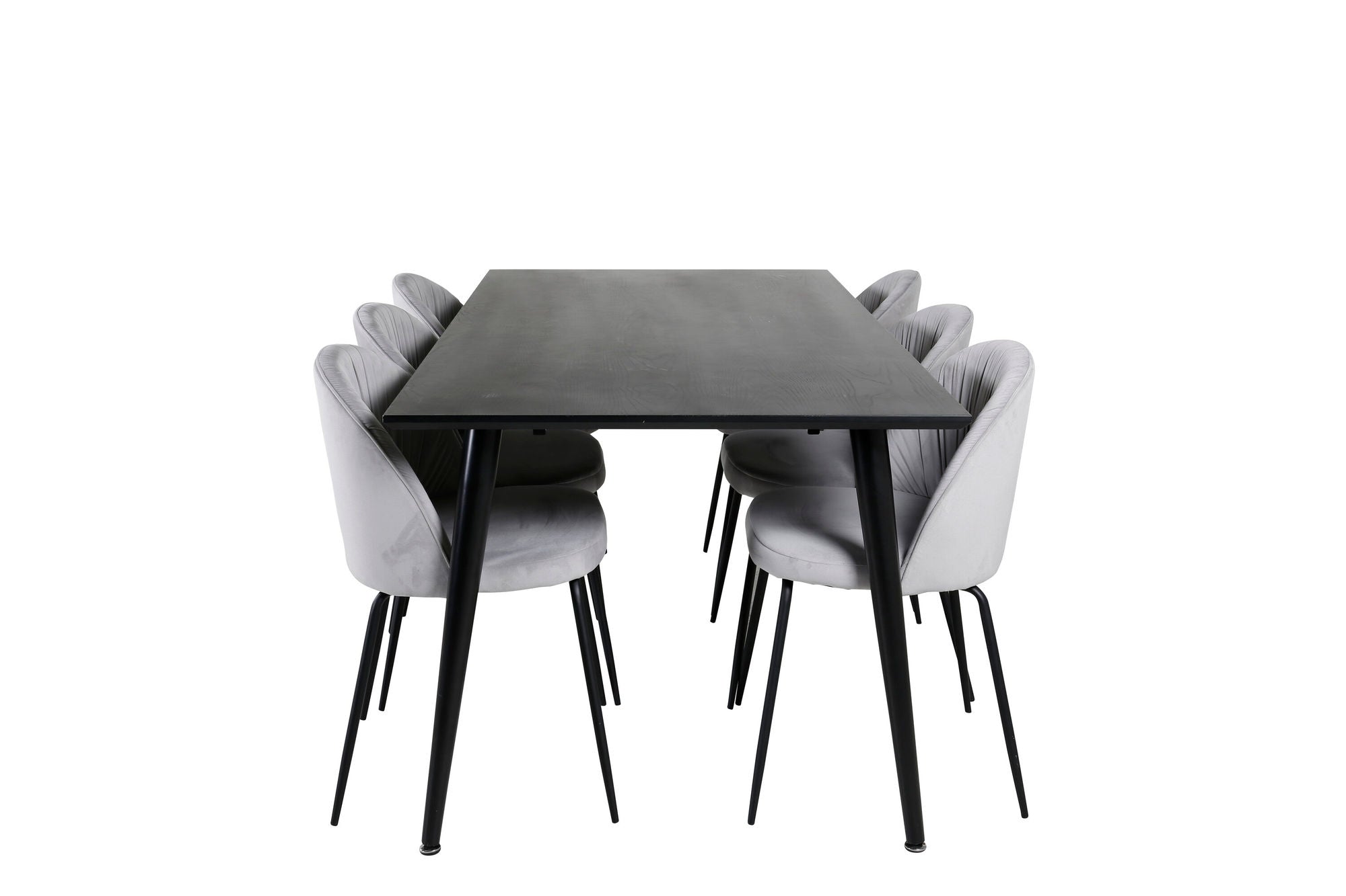 Venture Home Dipp spisebord - 180*90cm - Black Veneer / all black legs +Wrinkles Dining