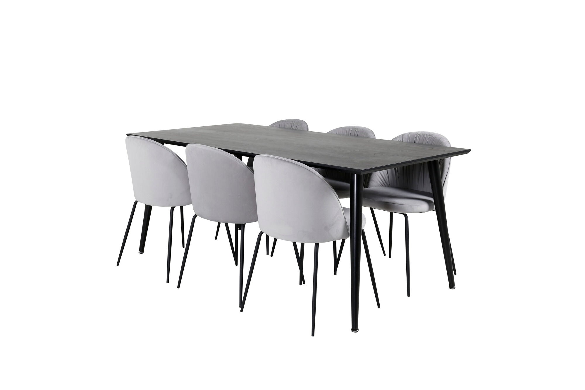 Venture Home Dipp spisebord - 180*90cm - Black Veneer / all black legs +Wrinkles Dining