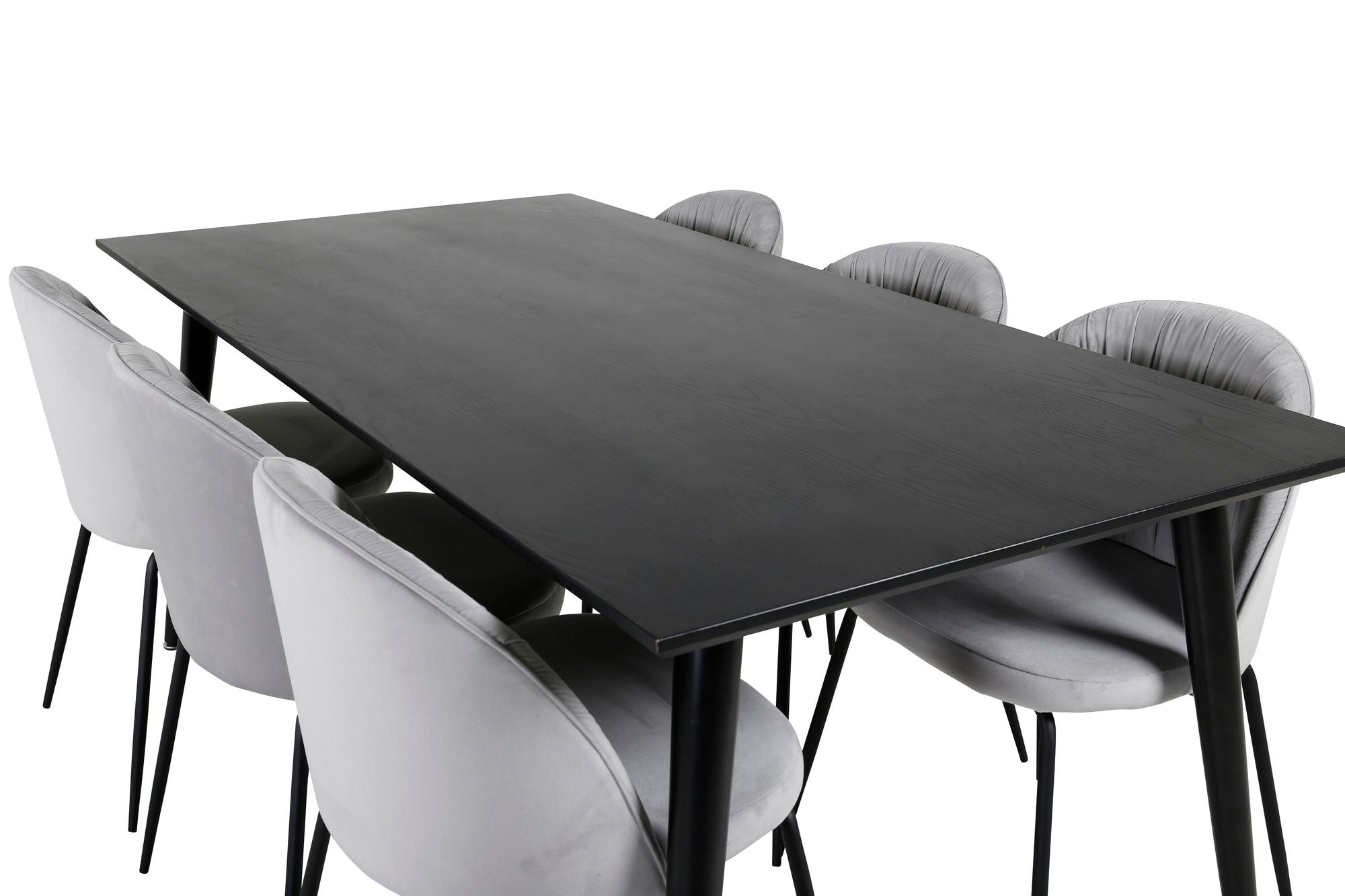 Venture Home Dipp spisebord - 180*90cm - Black Veneer / all black legs +Wrinkles Dining