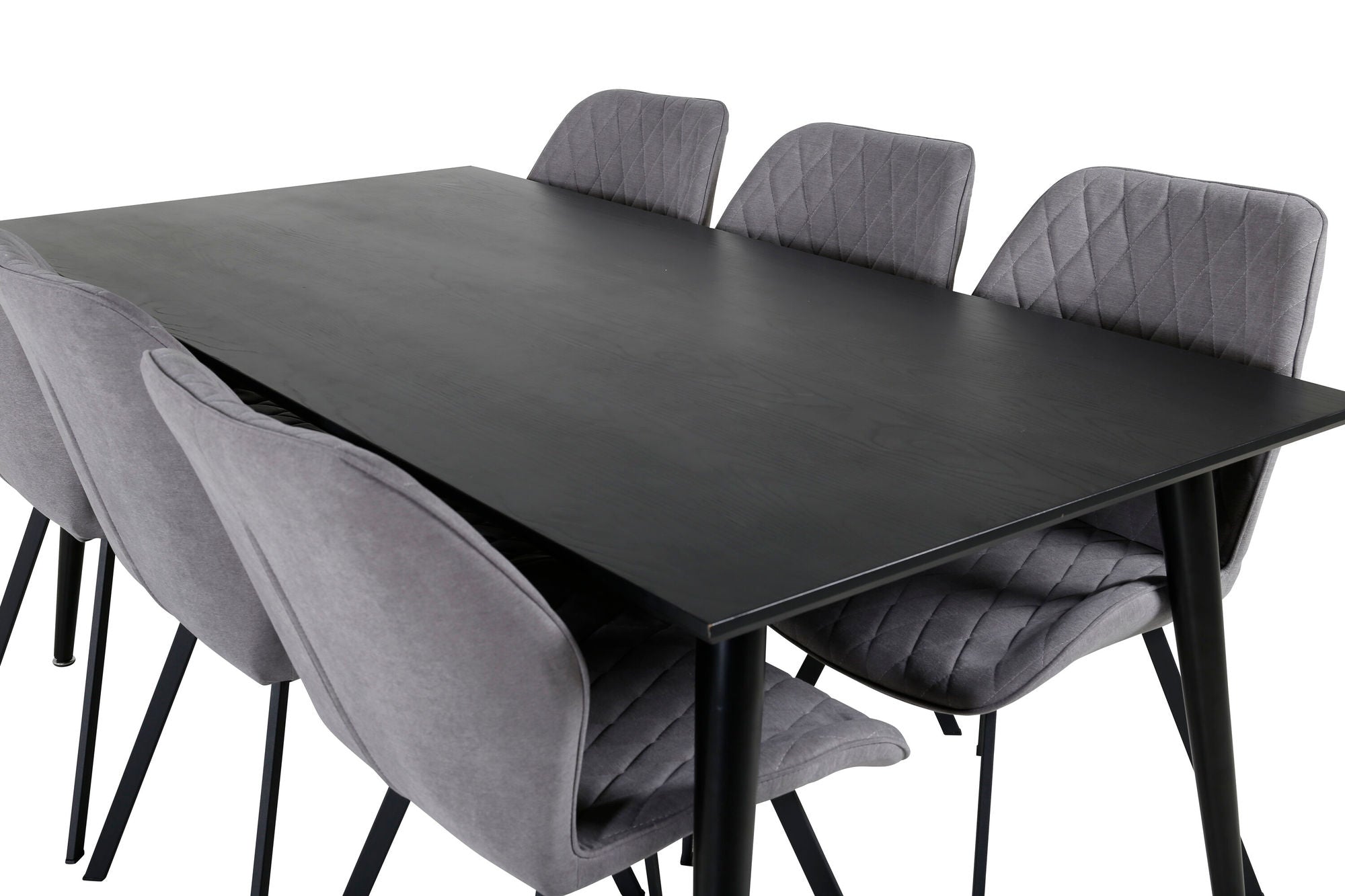 Venture Home Dipp spisebord - 180*90cm - Black Veneer / all black legs +Gemma Dining Ch